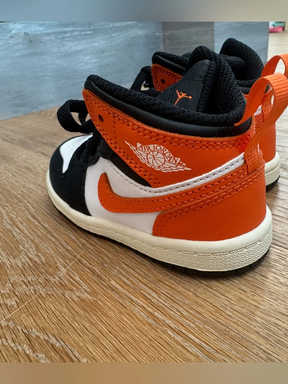 Nike Kids Orange/Black/White High-Top Sneakers